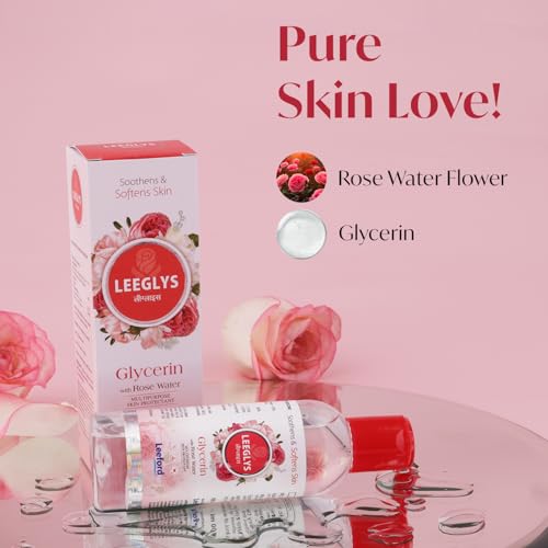 Image of Leeford Leeglys Glycerin with Rose Water For Dry, Chapped, Damaged Skin & Diaper Rashes | Soothes, Softens & Locks in Moisture | Multipurpose Skin Protectant 60ml (Pack of 2)