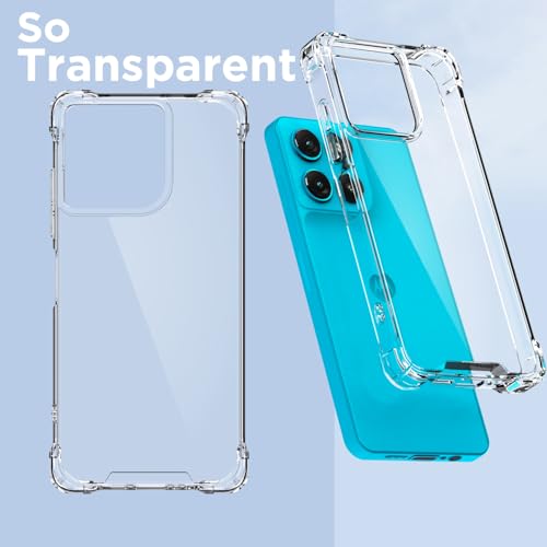 Image of Amazon Basics Back Cover for Motorola Moto G67 Power 5G / G57 Power 5G PC + TPU Clear Transparent Raised Edges Shockproof Protective Phone Bumper Case (Transparent)