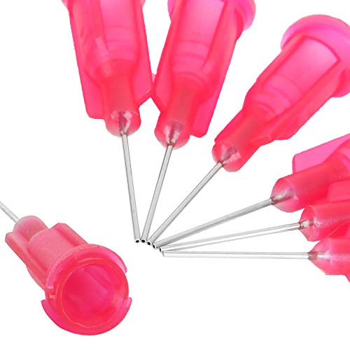 Shanqian SQUS-NEEDLE-400PCS-RED-200907 400Pcs 25Ga 1/2 Inch Blunt Tip Dispensing Needle thumb #2