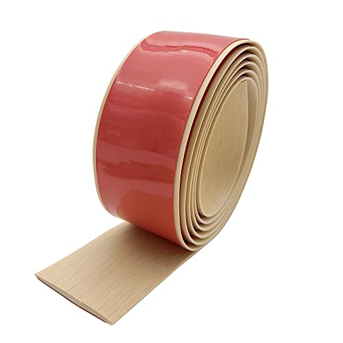 KtbeYTi 200 cm x 5 cm Tira Adhesiva para Bordes de Alfombra, Perfil de Transición Autoadhesivo de Vinilo Tiras de Cubierta de Piso Laminado, para Baldosa Cerámica, Color Arce