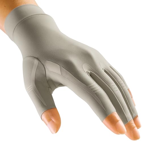 Image of FREETOO All-Around Compression Arthritis Gloves for Women for Pain, Carpal Tunnel Relief Gloves for Men, Hand Compression Gloves for Crocheting, Rheumatoid Arthritis. Taupe XS