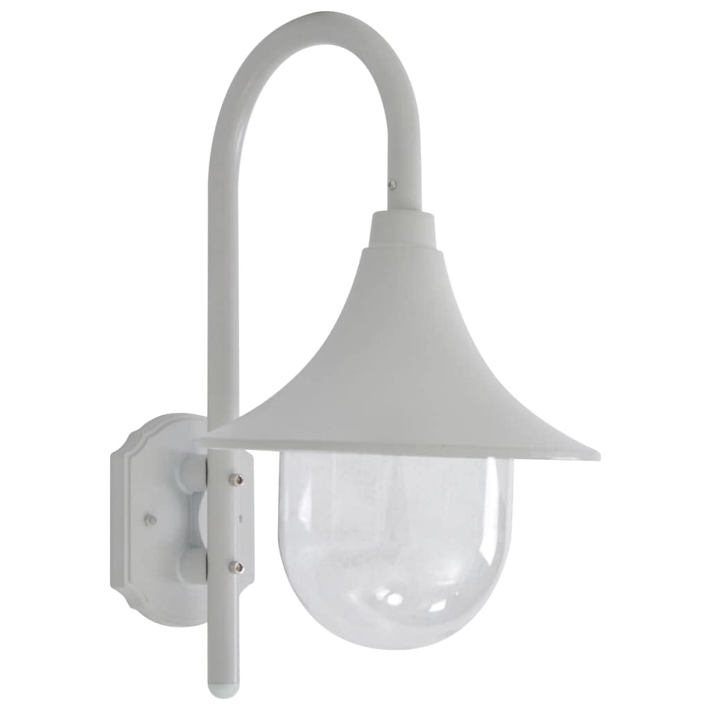 Vidaxl White Garden Wall Lamp E27 42Cm Aluminium Outdoor Lighting Fixture