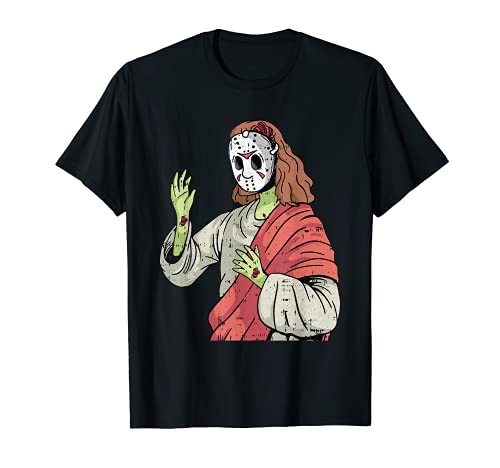 Zombie Jesús Lazy Halloween Disfraz Divertido Película de Terror Camiseta