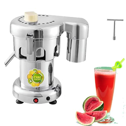 RSPPPJQ Exprimidor centrífugo automático Comercial: Potente Motor de 370 W, tolva de alimentación Grande de 2 L, Velocidad de 2800 r/min, Ideal for juguerías, restaurantes y hoteles.
