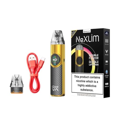 TVDC NeXlim Pod Kit For Oxva Coil - Eco & Boost Modes, Dual Mesh Technology, 1500mAh Battery, 40W Output, 2ml Cartridge, No Nicotine (Black Gold)