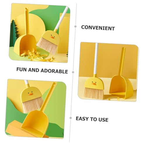 CIYODO Mini Besen Set aus Leichtes Kehrset mit Kehrschaufel Idealer Haushaltshelfer für Mädchen Spielerisches Reinigungsspielzeug in Fröhlichem Gelb Kompakt und Einfach zu Handhaben – Bild 7