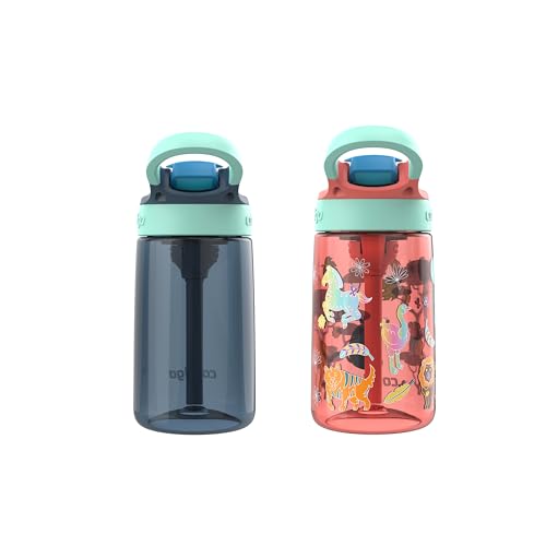 Image of Contigo Kids Water Bottle with Redesigned AUTOSPOUT Straw, 14 oz, 2-Pack