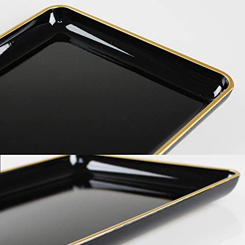 Amazon｜紀州漆器 切手盆 金縁付き (9寸(27cm), PC)｜儀礼用お盆