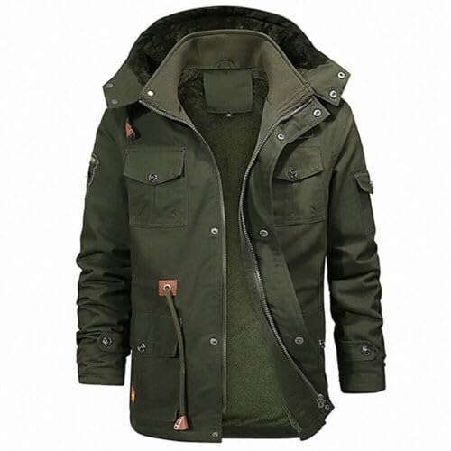 Parka thermique pour homme verte en taille M avec doublure polaire chaude