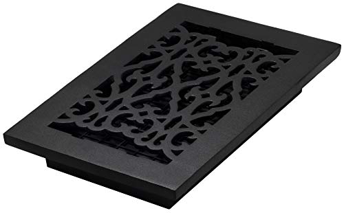 Decor Grates AC610-BLK Victorian Floor Register 6 x 10 Inches Cast Iron Black