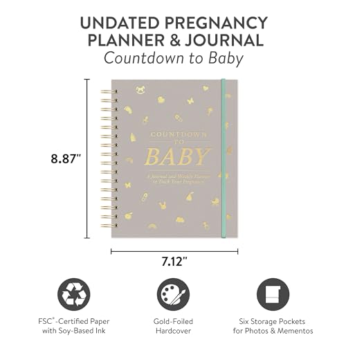 Image of Studio Oh! Countdown to Baby Pregnancy Journal for Women - Hardcover Guided Journal & Daily Planner, 144 Pages, Weekly Planner, To-Do List & Tracker, 6 Tabbed Divider Pockets, 100 gsm Paper [Unknown Binding] [Unknown Binding] [Unknown Binding] [Unknown Binding]