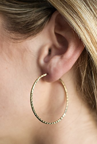 LooptyHoops 14k Or jaune boucles d'oreilles créoles pour femme