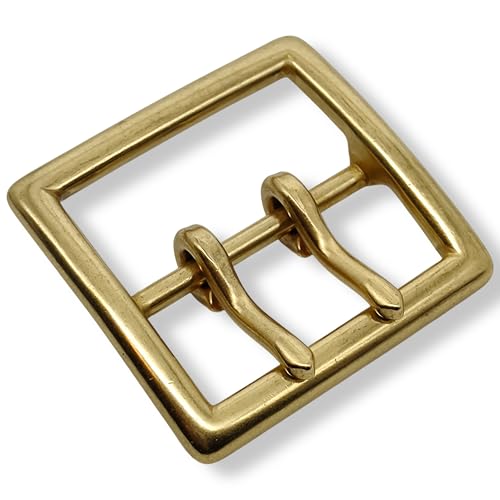 Double Prong Belt Buckle 1.7 inch (45MM) Solid Brass Classic Design Solid Brass Buckles for men women