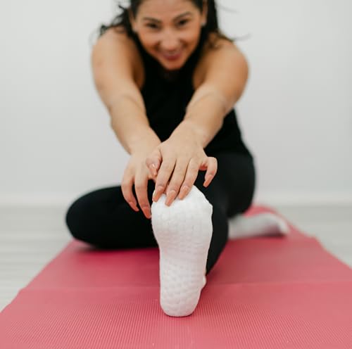 Image of Yoga Socks 4 Pairs /Non-Slip Grip Socks,Barre, Dance, Trampoline, Hospital,Breathable Cotton, Moisture-Wicking