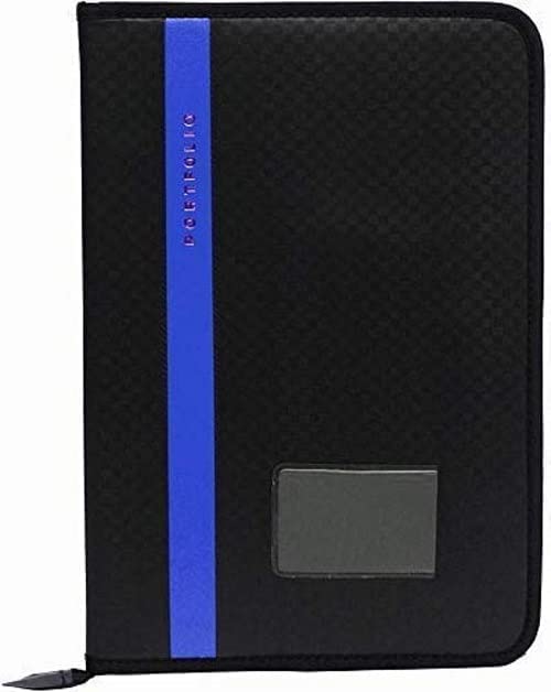 Mulbury Faux Leather File Folder Multipurpose A4 Professional Executive Document Folder |Legal Size Documents for Men & Women in Blue Striped