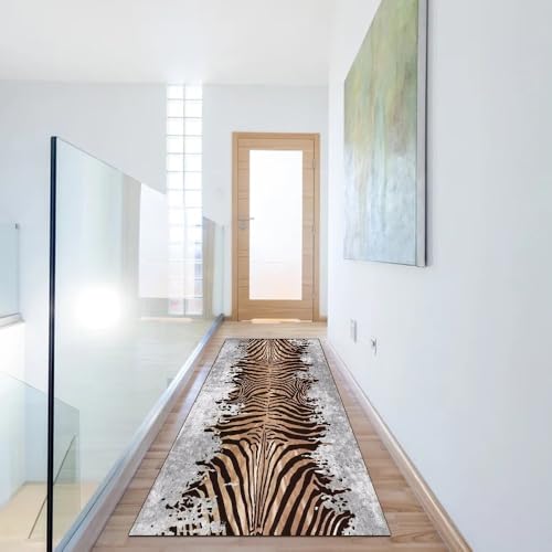 Tapis de couloir pour cuisine et décoration d'intérieur moderne en gris et marron - 6