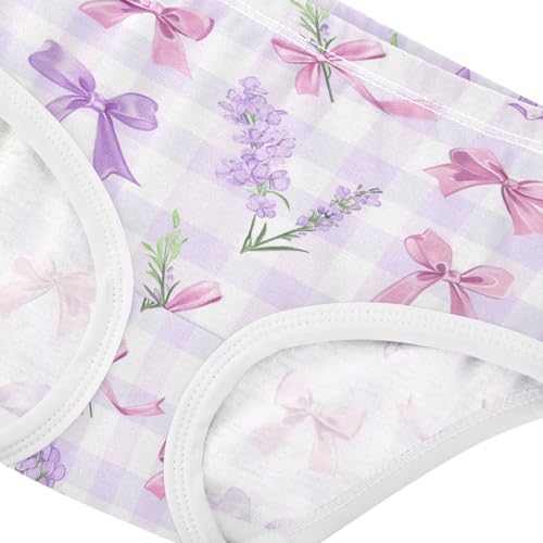 Wusikd Lavender Girls' Underwear Cotton Ribbon Bows Girls Briefs Soft Toddler Underwear 2T4