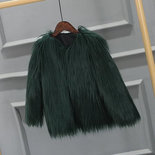 Girls Faux 𝗙𝘂𝗿 Coat Long Sleeve Furry Cardigan Thick Warm Shaggy Jacket Winter Snowday Coat Kids 𝗙𝘂𝗿 Cardigan Outerwear2