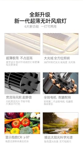 Image of Smart Luxury Bladeless Ceiling Fan with LED Light, Remote Control, Flush Mount Modern Chandelier Ceiling Fan for Living Room, Bedroom, Hall, Hotel, Restaurant & Indoor Spaces