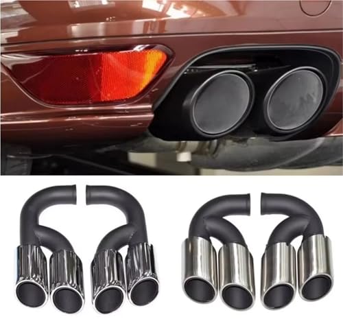Embout d'échappement voiture court en acier inox brossé 304 pour système arrière