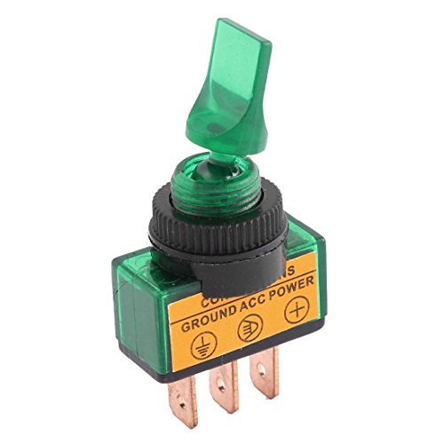 DC 12V 20A Green Lamp Short Arm 2 Positions SPST Locking Toggle Switch Amazon.in Industrial