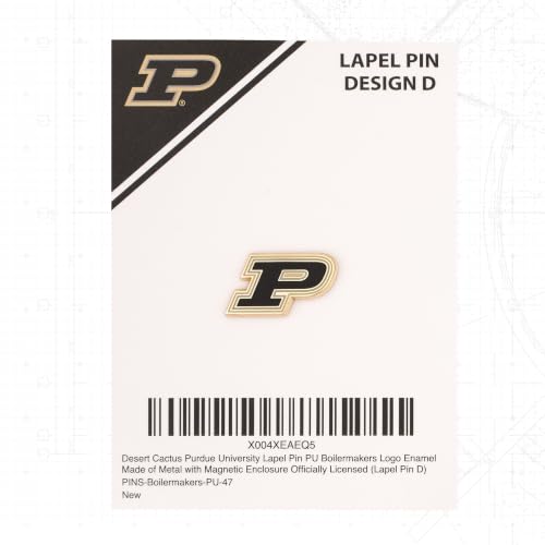 Image of Desert Cactus Purdue University Magnetic Metal Lapel Pin (D)