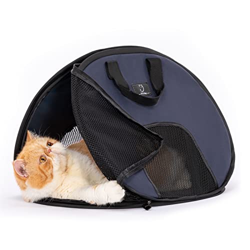 A4Pet Soft Cat Carrier Airline Approved, Collapsible Cat Carrier Bag with Zipper Lock and Breathable Mesh Openings for Car, Indoor & Outdoor Travel Use