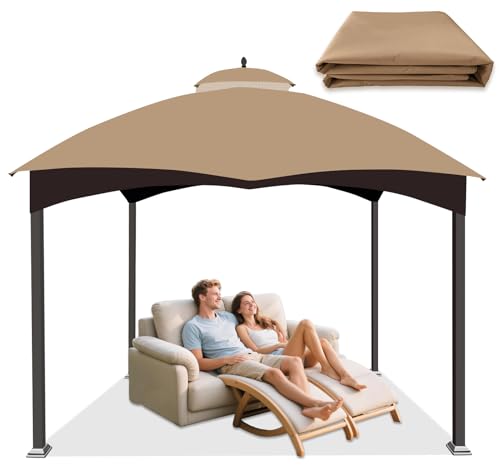 10x12 Replacement Canopy Top for Lowes Allen Roth 10 x 12 Gazebo Heavy Duty Gazebo Roof Waterproof Gazebo Top with Air Vent Double Tier 10x12 Gazebo Cover