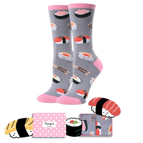 HAPPYPOP Sushi Socks for Women - Sushi Lover Gift Ideas Funny Food Stocking Stuffers for Teen Girls
