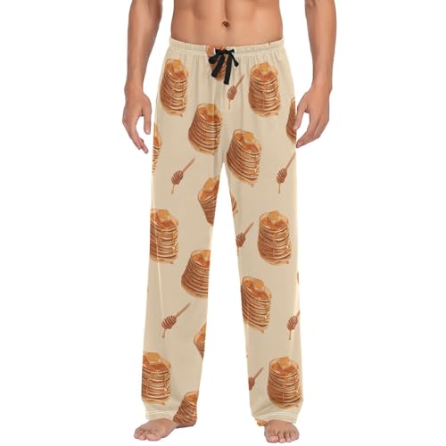 Pancakes Honey Pajama Pants Cute Cake Men's Pajama Bottoms Lounge Sleepwear PJs Casual Lightweight Sleep Pants L