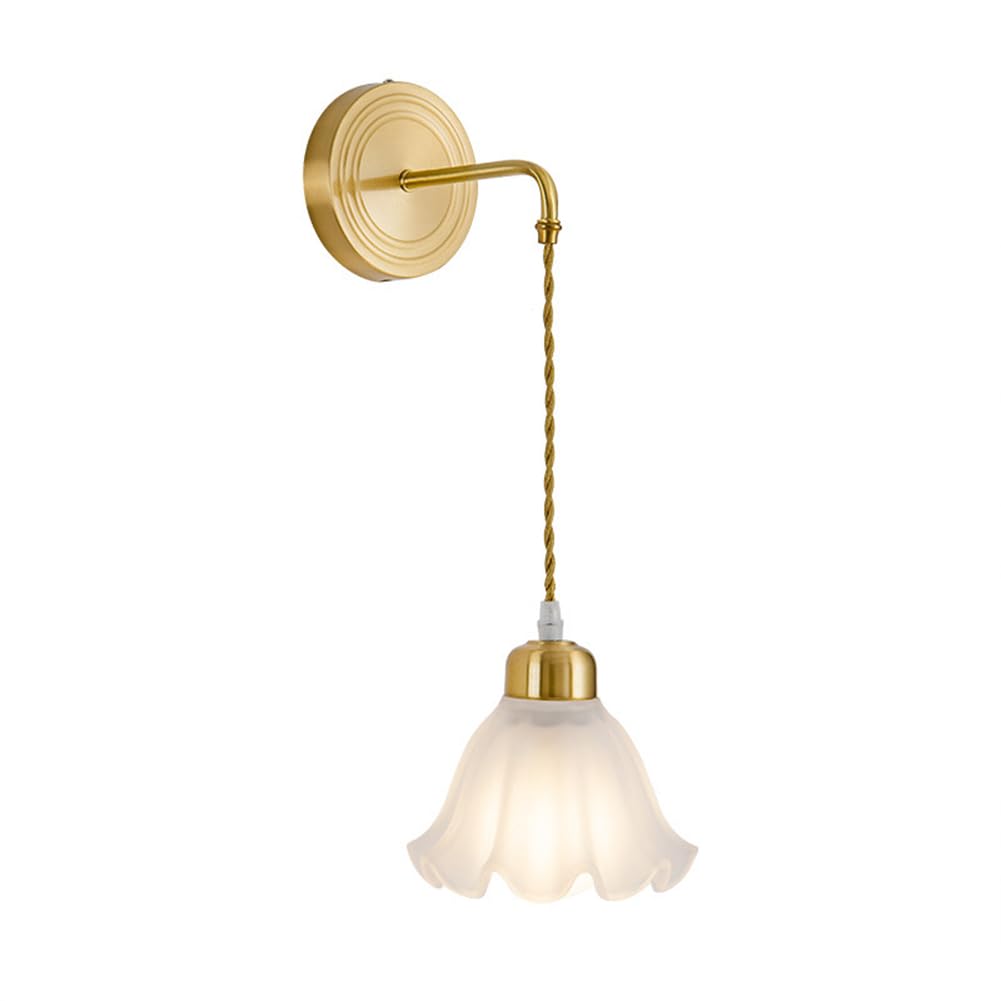 Applique Murale Interieur 9W LED 3000K Blanc Chaud Laiton Lampe Murale Moderne Eclairage Décoration Lumière Luminaire Mural Pour Chambre Bureau Salon Escalier Couloir Hôtel Bar, Doré