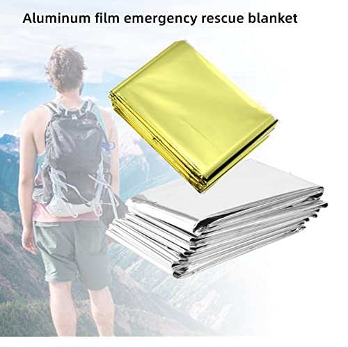 Emergency Mylar Thermal Blankets, Silver Gold Foil Survival Blanket Space Blanket Survival Kit For Outdoors, Camping, Hiking, Survival Or First Aid (Gold, 1Pc) #TOP3