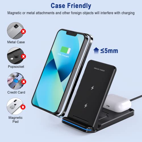 Wireless Charger, Wireless Charging Station For Iphone 14/13/12/11/Pro/Max/Xs Max/Xs/Xr/X/Plus, 3 In 1 Fast Wireless Charger Stand For Iwatch 8/7/6/Se/5/4/3/2, Airpods 3/Pro/2 #TOP5