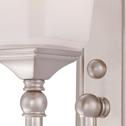 Image of Quoizel Nicholas 10 inch Wall Sconce, Brushed Nickel, Opal Etched Glass