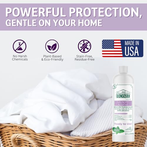 Image of CHOMP! Bed Bug and Pest Liquid Laundry Detergent Additive, Fleas, Ticks, Roaches, Spiders, Ants, Kid and Pet Safe, Plant Based, Residue Free, 32 oz