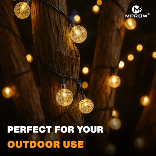 Image of MPROW Water Drop LED String Lights, 14 Warm White Fairy Lights, Plug-in Decorative Lights for Indoor Outdoor (Crystal Bubble Ball Warm White, 3m, 14)