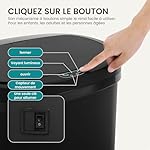 BestOffice | 13 Gallon Trash Can with Lid | Automatic Touchless Garbage Can | Odor Control | Modern Oval Design | Easy to Clean | Plastic | Black | Fits Any Kitchen, Bathroom, Office or Home - Image 4