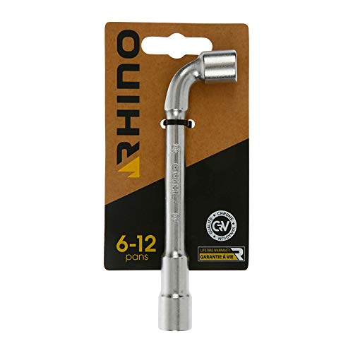 RHINO - Clés tubulaires et à Pipe, Clé à Pipe débouchée 10 mm - Diamètre 10 mm - Empreinte 6/12 pans - Fabriqué en Acier (Chrome Vanadium) - Garantie à Vie - Plusieurs Tailles Disponibles