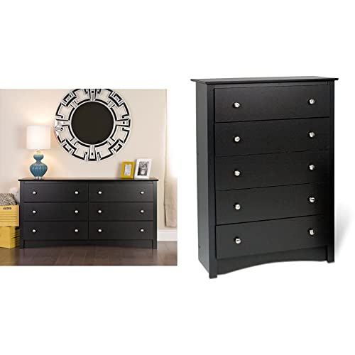 Black Sonoma 6 Drawer Dresser & Black Sonoma 5 Drawer Chest #TOP26