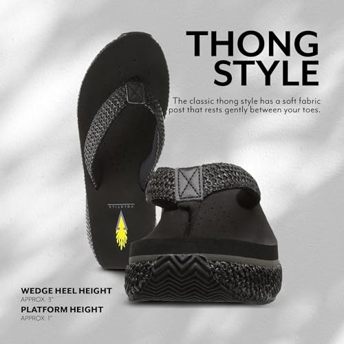 Image of Volatile Island Wedge Sandals for Women Featuring Slip-On Thong Platform Style with EVA Insole and Rubber Outsole