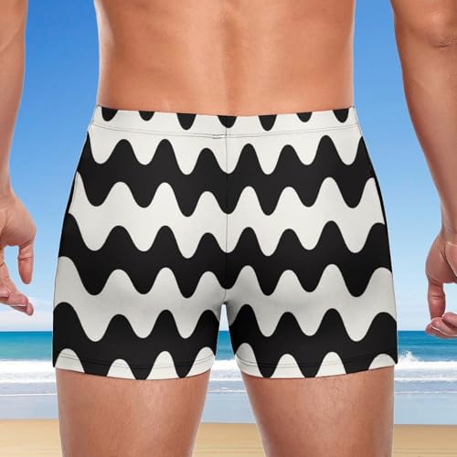 Short de bain à rayures abstraites homme, idéal pour la plage - 3