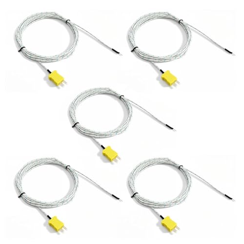 Image of ALLmeter 5-Pack K Type Thermocouple 3M Temperature Sensor Probe 0-500°C