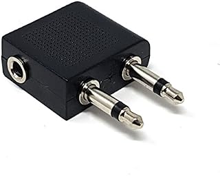 MainCore Aeroplane Flight Headphone Adapter 2 x 3.5mm Jack to 3.5mm Stereo Socket Aux Converter Extension/Extender Adaptor