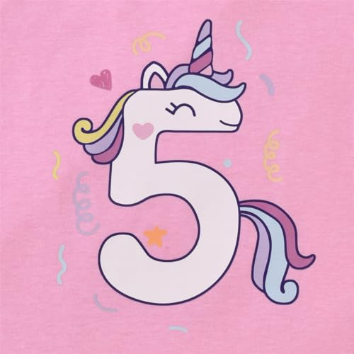 Image of 5th Birthday Outfit Girl,5 Year Old Fifth Five Shirt Skirt Outfit for Toddler Girls