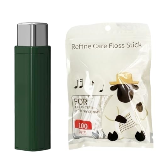 Portahilo dental portátil, portahilo dental automático, diseño desplegable, ideal para casa, viajes y citas.