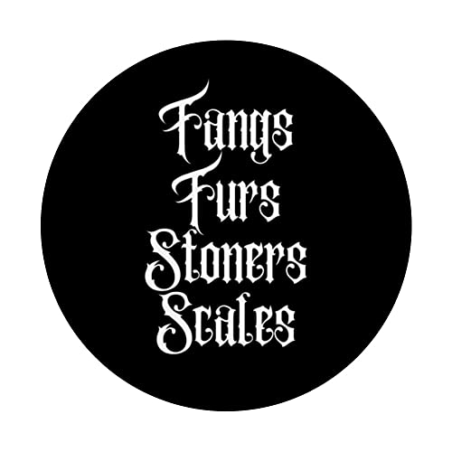 WEDNESDAY'S FANGS FURS STONERS SCALES, DARK FAMILY GOTHIC PopSockets Swappable PopGrip, Black - Image 3