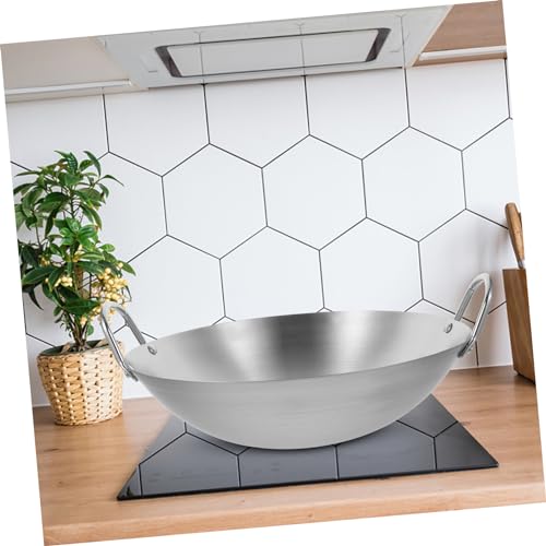 Wok de acero inoxidable con doble asa para estufas eléctricas y a gas miniatura 3