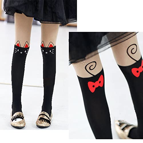 Owl's-Yard Lovely Little Girl's Tight Pantyhose Velvet Material with Devil and Heart Pattern for Autumn and Spring2