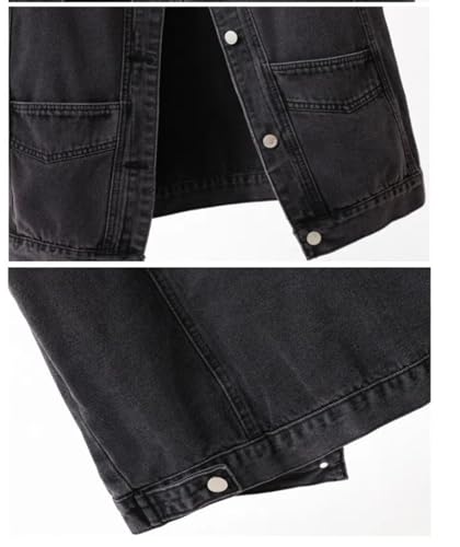 Women Sleeveless Denim Vest Lapel Collar Motorcycle Jacket Vintage Loose Fit3