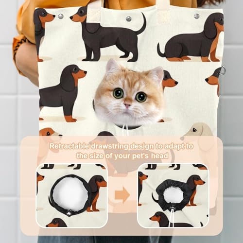 Sac de transport pour chien teckel mignon en toile à sangle